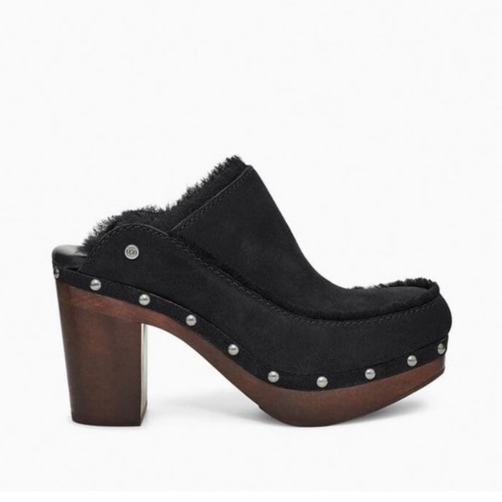 UGG Black Aubriana Heeled Clog